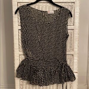 Red Valentino bow print peplum top